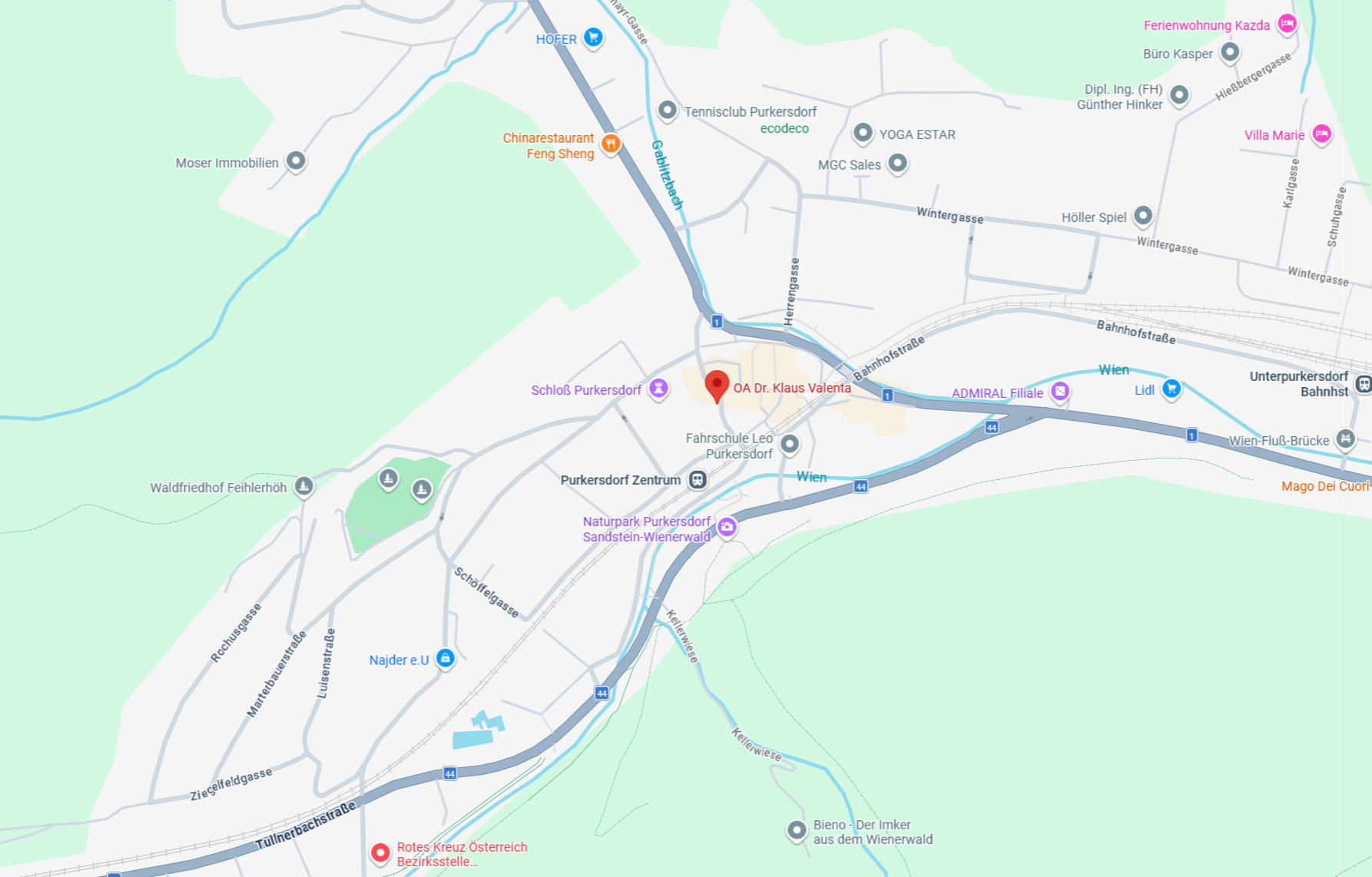 Google Maps Abbildung der Anschrift
